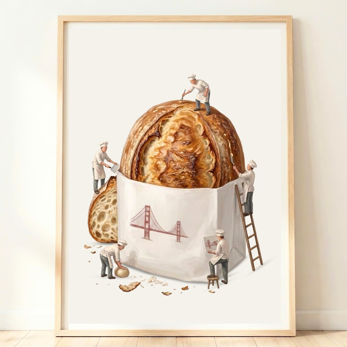 Giant Sourdough Loaf Tiny Chefs Golden Gate Bakery San Francisco Poster