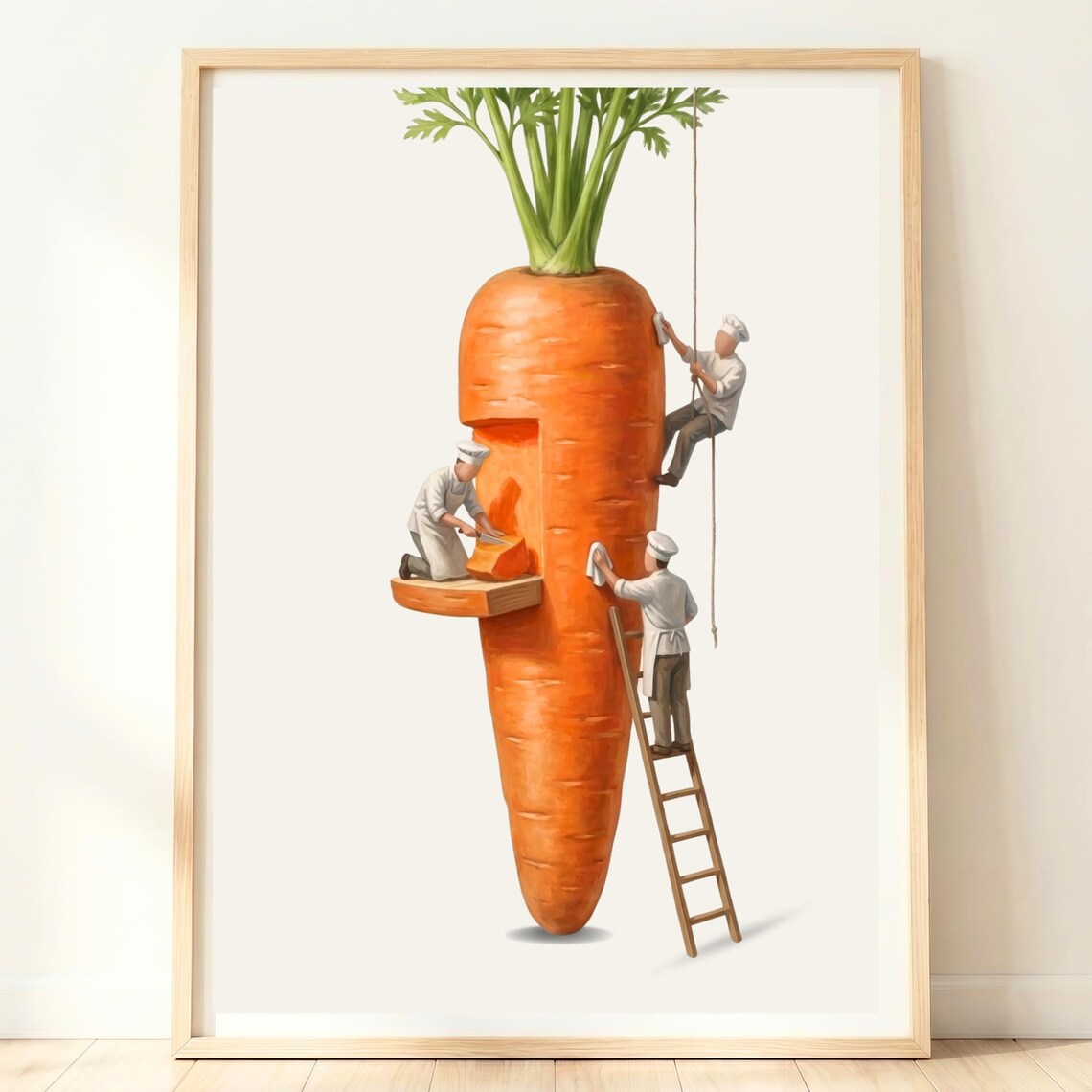 Carrot Kitchen Decor Orange Food Art Print