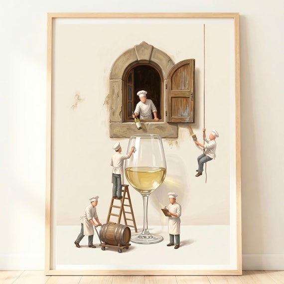 Florence Wall Art White Wine Print Tuscany Kitchen Artwork Italian Decor Travel Poster Lover Gift