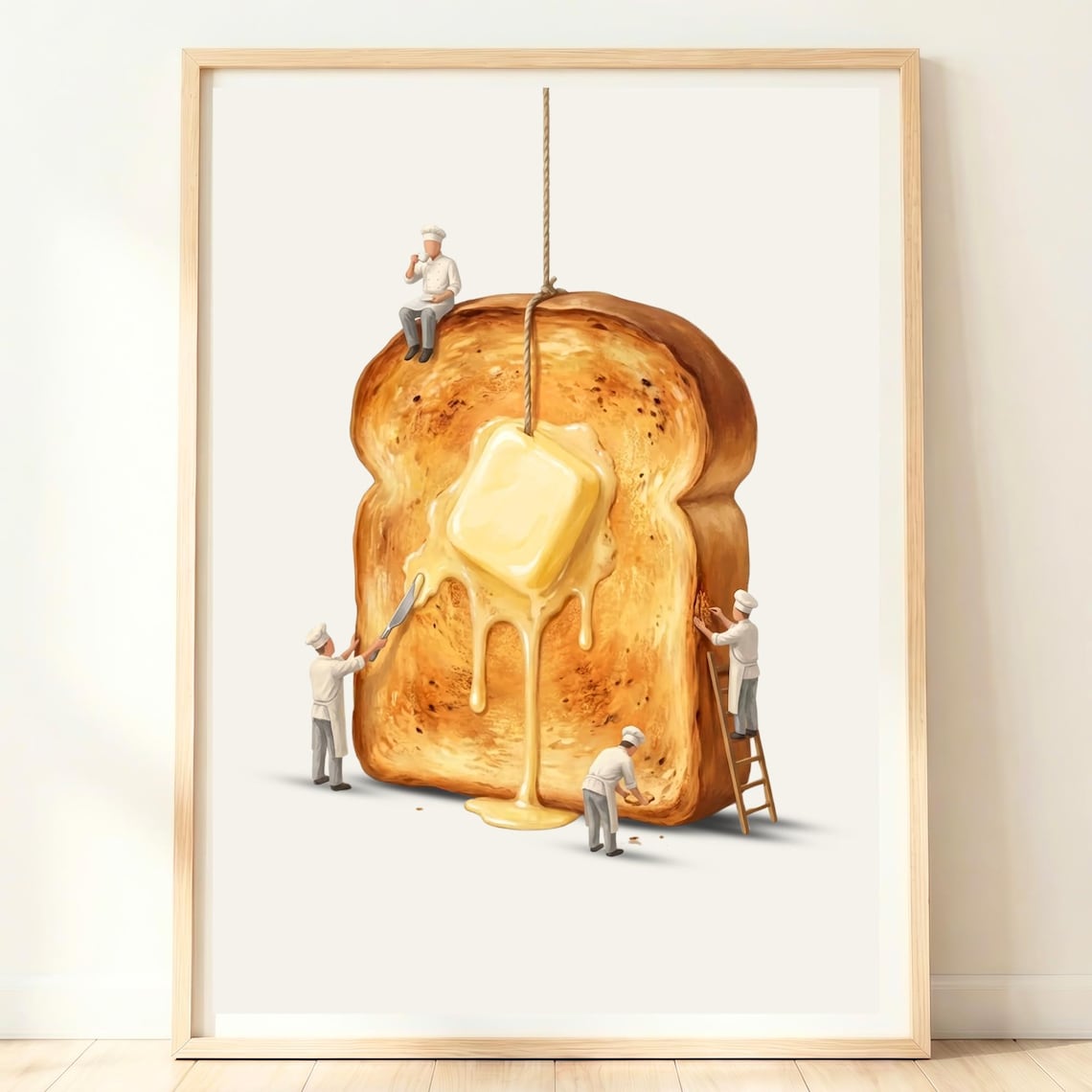 Buttered Toast Breakfast Kitchen Art Print