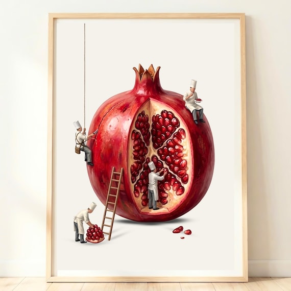 Pomegranate Art Kitchen Poster Fruit Wall Decor Print