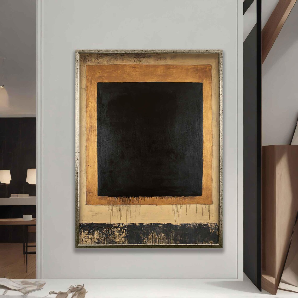 Mark Black And Orange Wall Art Mark Rothko Production Modern Wall Art Abstract Art Black And Orange Abstract - Image 5