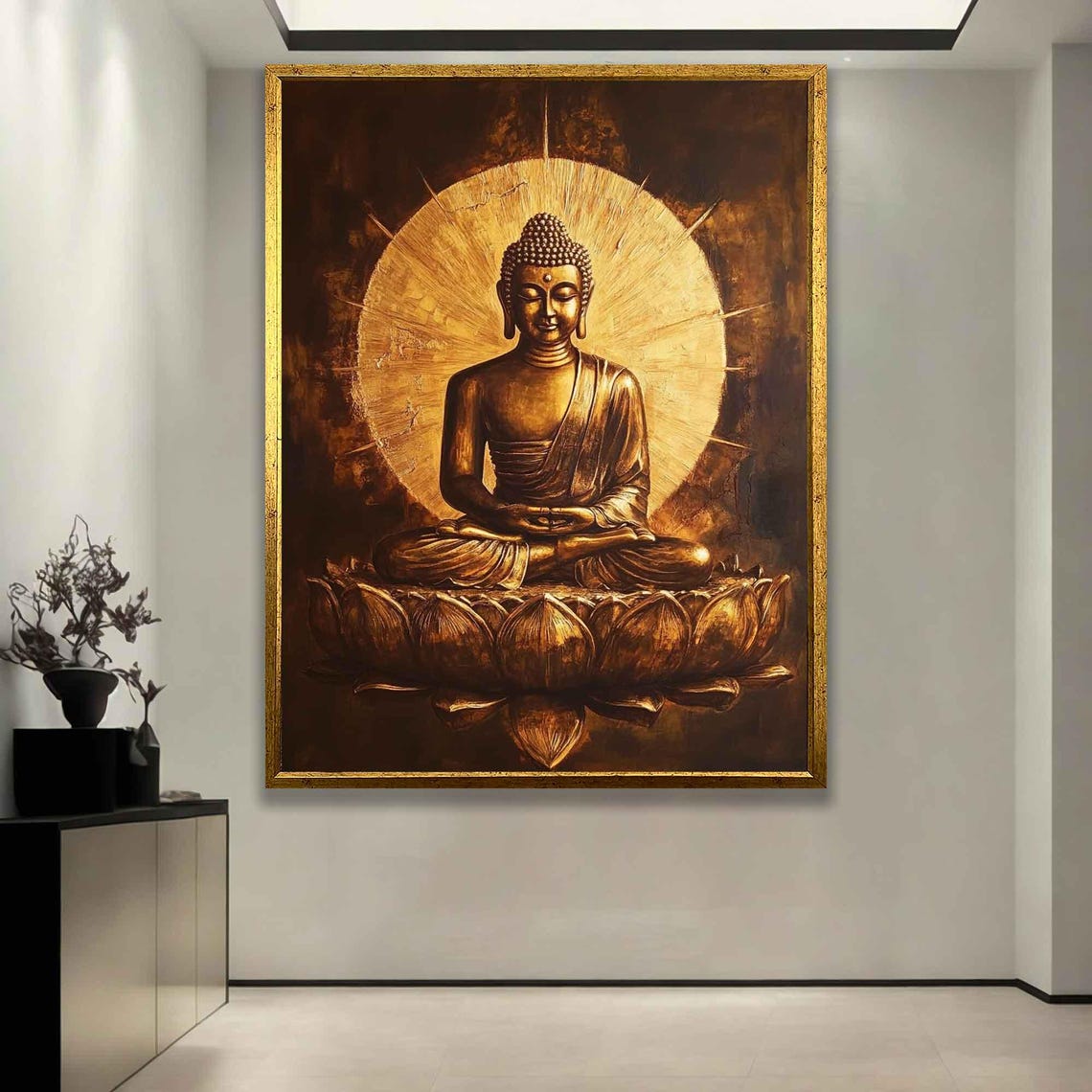 Gold Buddha Gold Buddha Wall Art Gold Wall Decor Buddha Wall Art Buddha Poster - Image 4