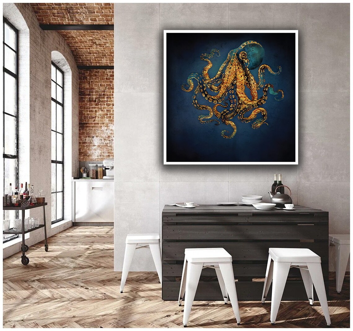 Octopus Octopus Poster Animal Art Octopus Wall Art Animal Printed Octopus Modern Wall Art Animal Art - Image 5