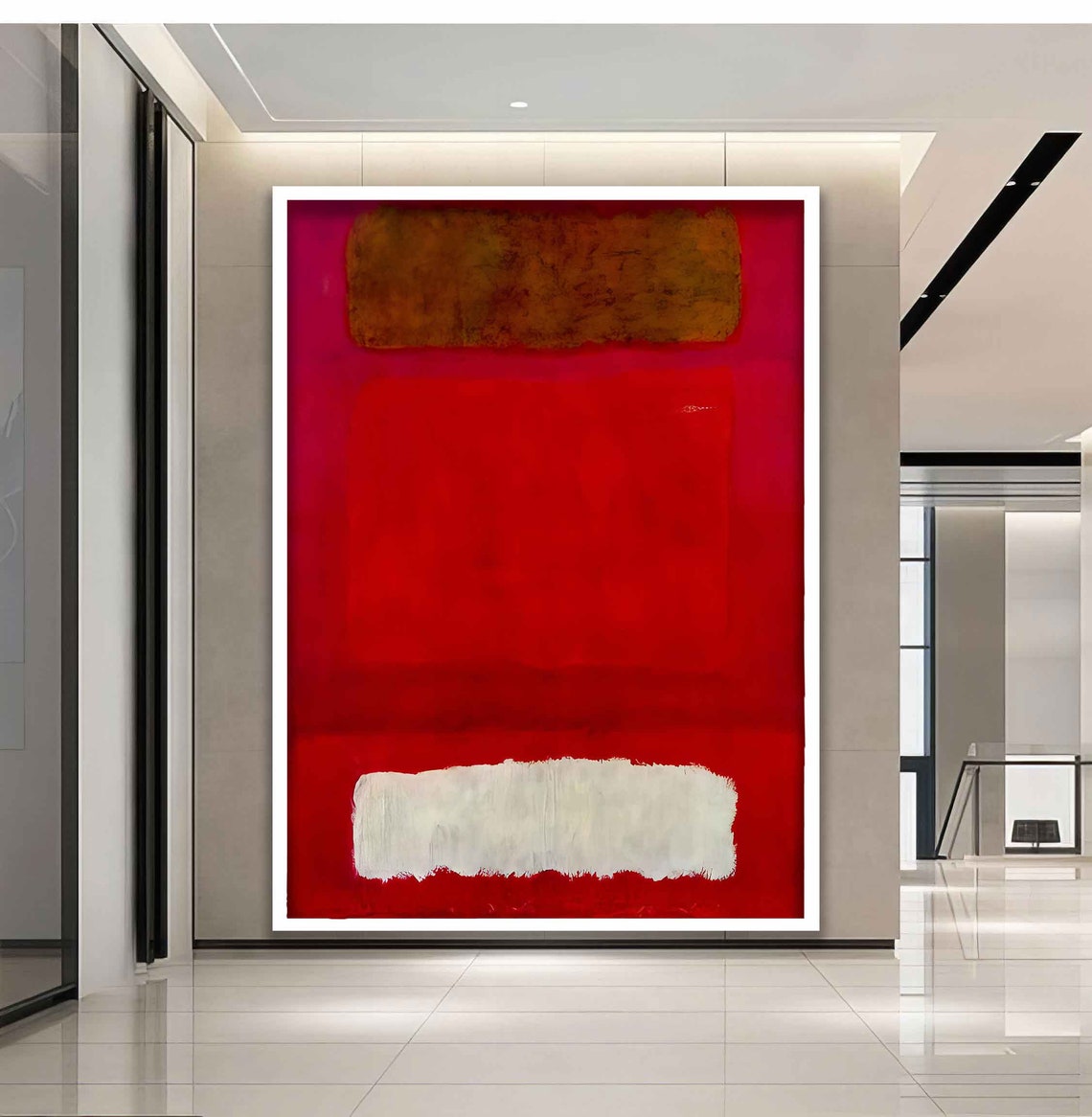 Mark Rothko Style Red Brown White Color Field Abstract Painting Poster - Image 4