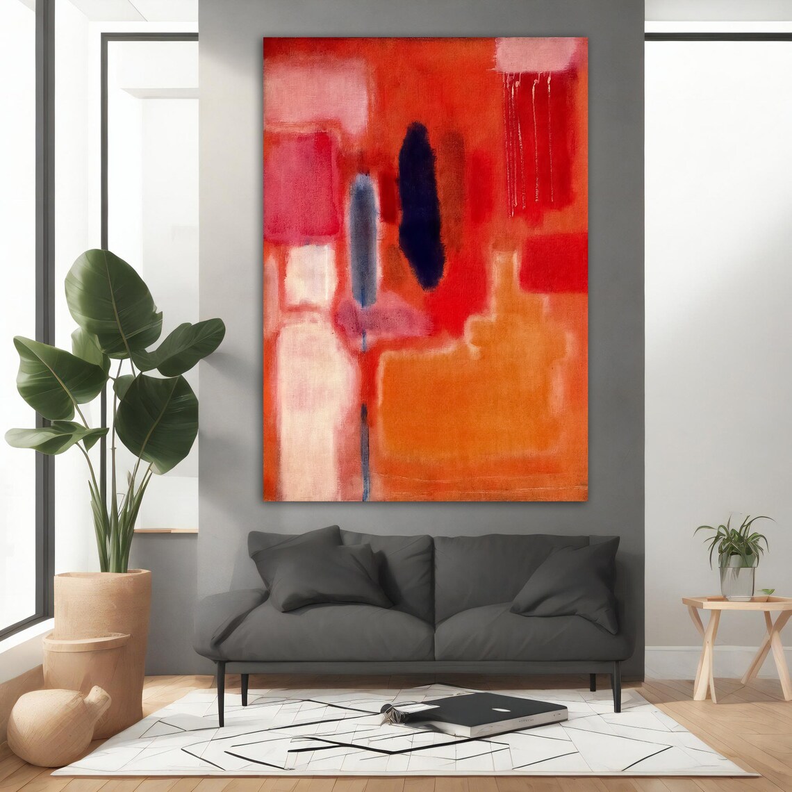 Mark Rothko Red And Orange Mix Colorful Rothko Art Mark Rothko Wall Art With Different Frame Options For Your Home And Office - Image 3