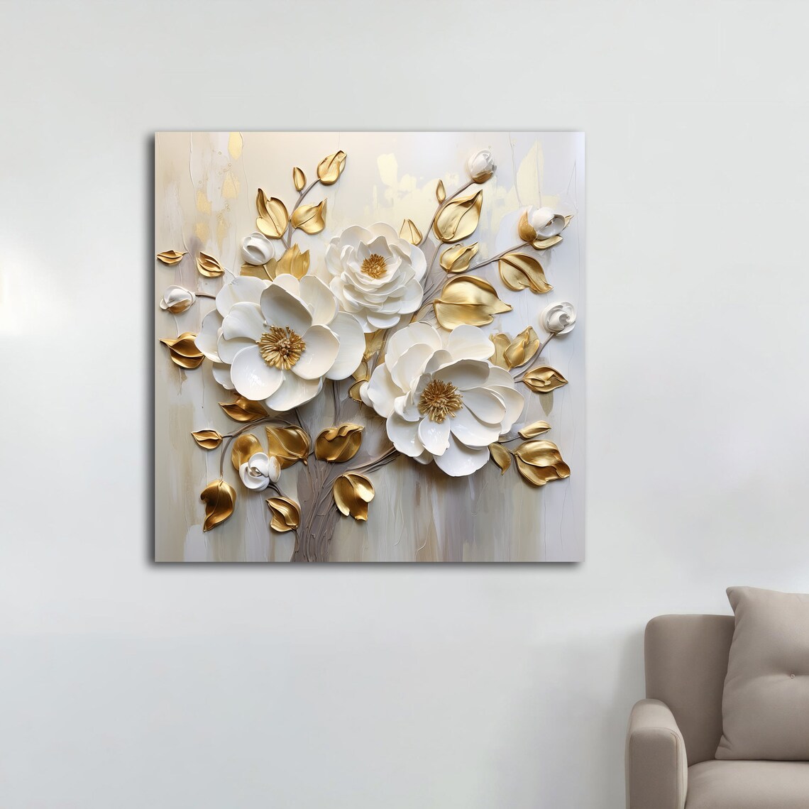 Modern Flower Painting Art Print for Home and Office