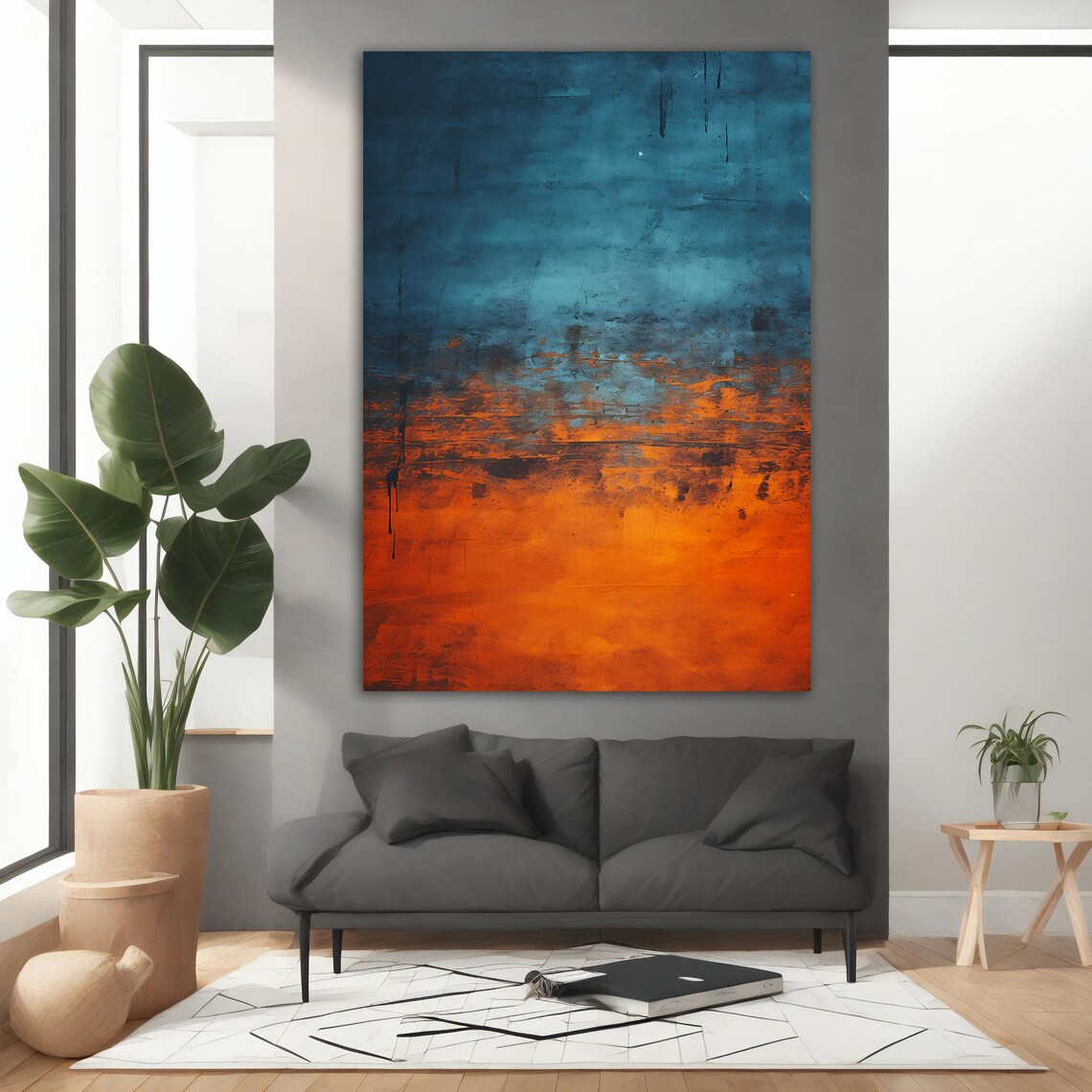 Mark Rothko-Inspired Orange & Green Art Print - Image 3