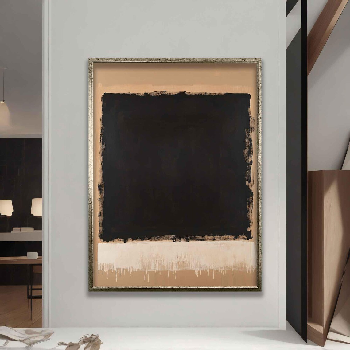 Mark Rothko Abstract Painting Orange Black Wall Art Home Decoration