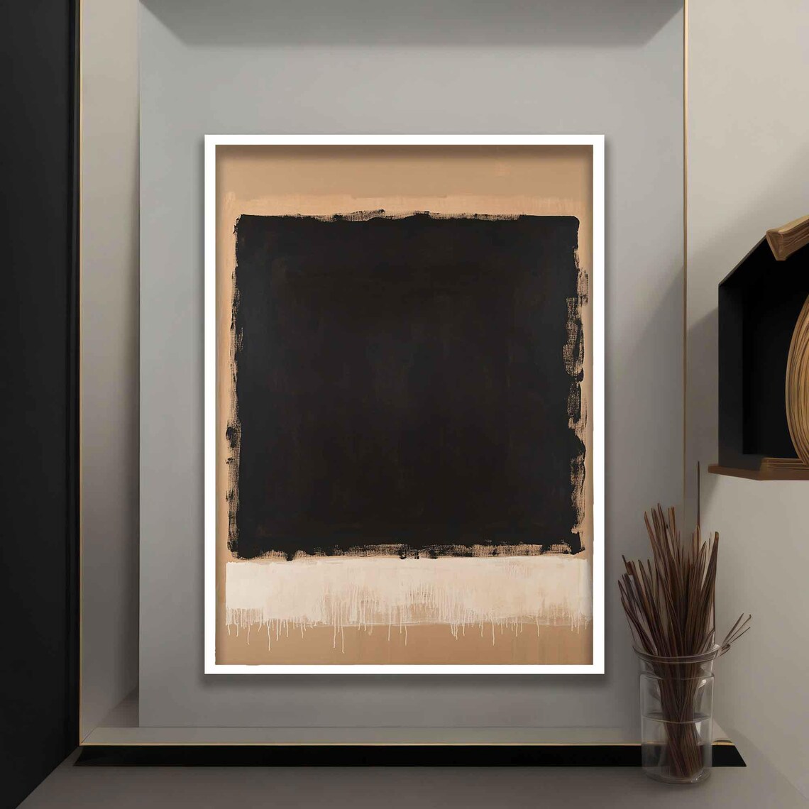Mark Rothko Abstract Painting Orange Black Wall Art Home Decoration - Image 5