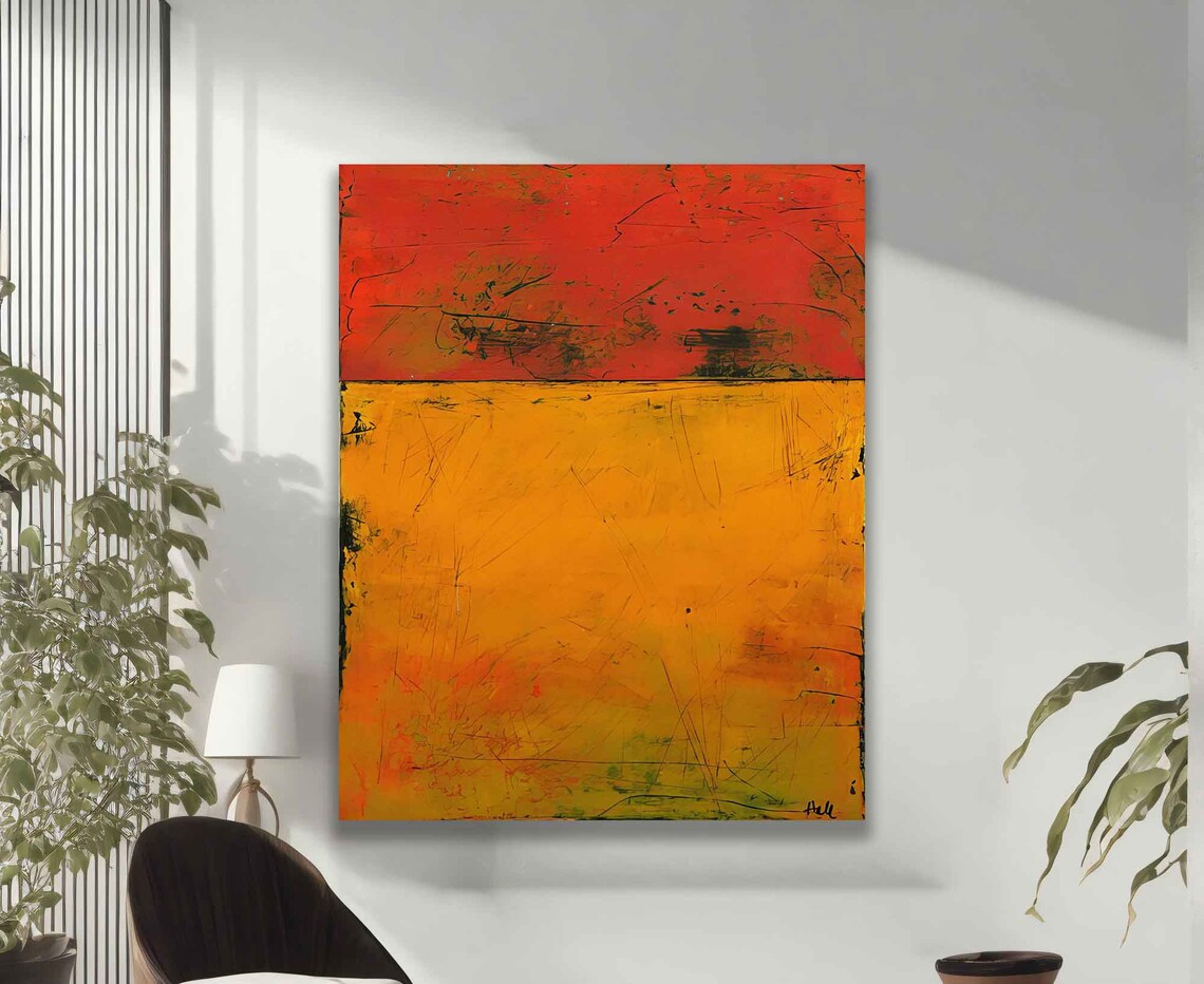 Mark Rothko Orange And Red Abstract Art Print - Image 2