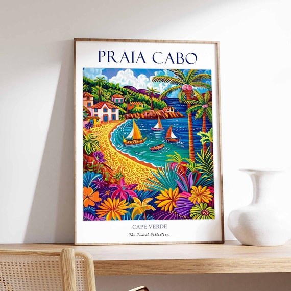 Praia Cabo West Africa Poster Travel Culture Cape Verde Print African