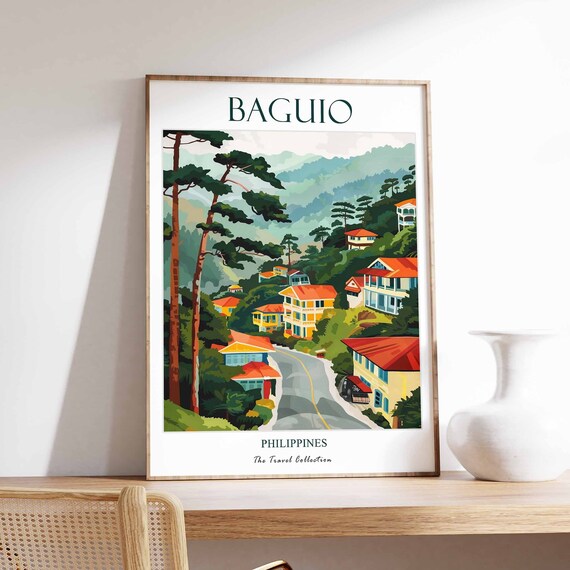 Baguio Poster Travel Decor Philippines Wall Art Botanical