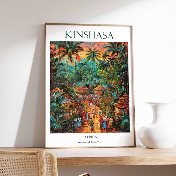 Kinshasa Poster Congo Africa African Print Wall Decor Art