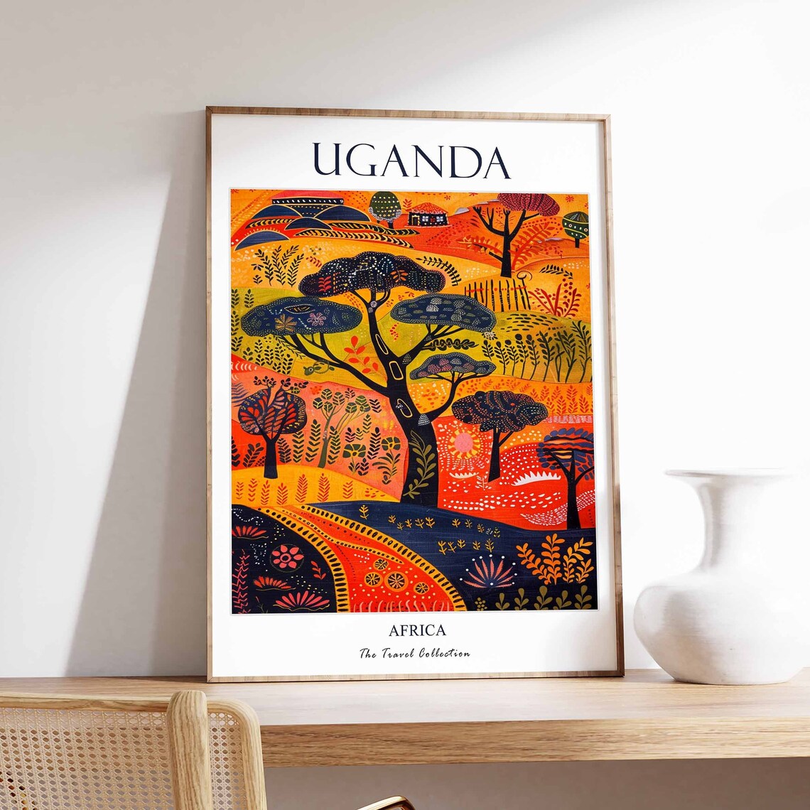 Uganda Travel Poster, African Wall Art Print