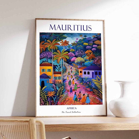 Mauritius Poster Tropical Ocean Travel African Print Art Beach