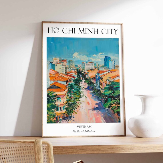 Ho Chi Minh City Poster Vietnam Southeast Asia Asian Travel Print