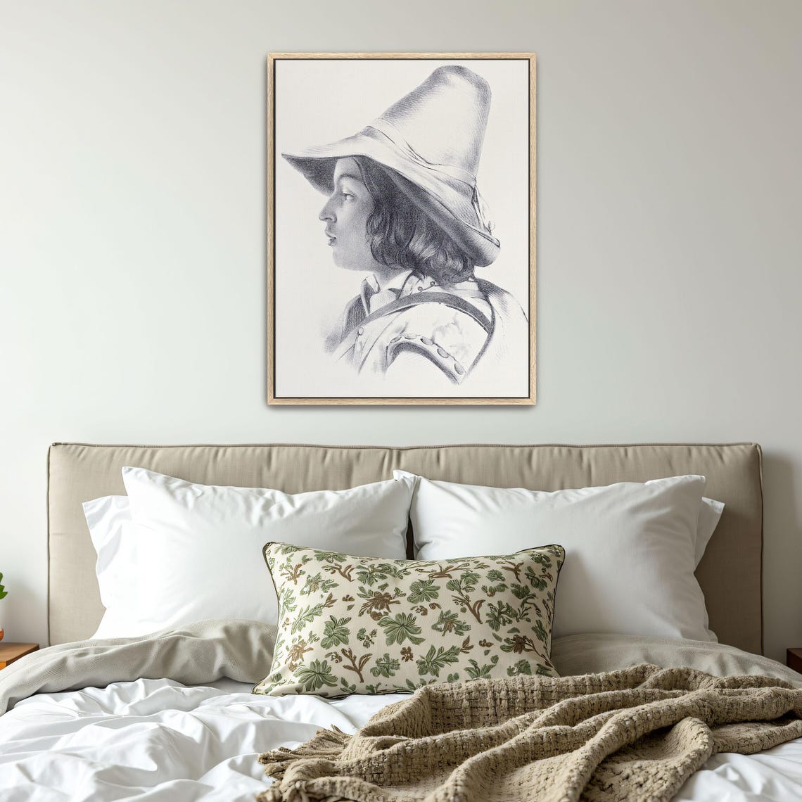 Young Man In A Tall Hat Vintage Black And White Portrait Sketch Poster - Image 4
