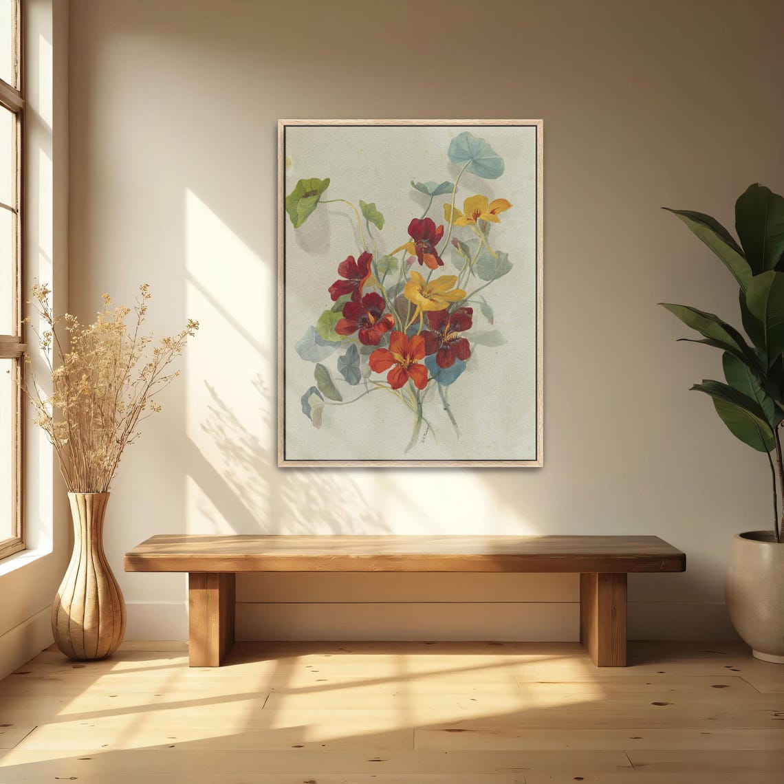 Red and Yellow Nasturtiums Vintage Botanical Flower Bouquet Poster - Image 5