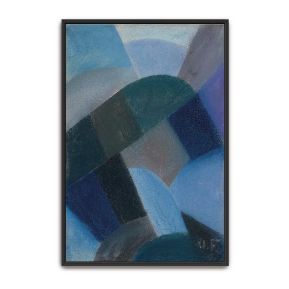 Framed Wall Art Of Abstract Geometric Shapes In Blue And Green Geometric Fine Art Print Blue And Green Entryway Art Geometric Artwork