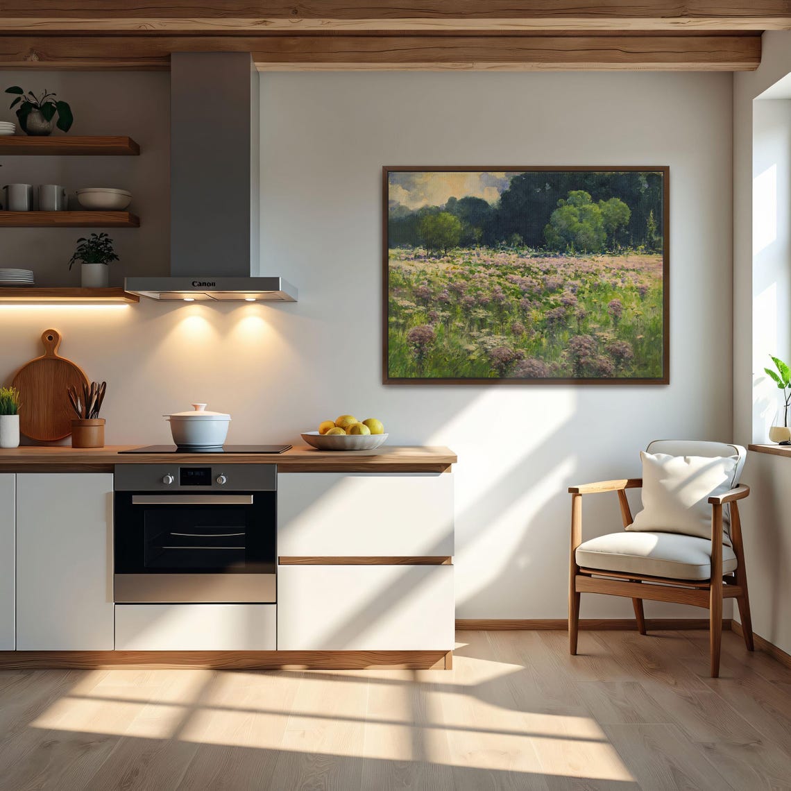Wildflower Meadow at the Forest Edge Impressionist Scene Poster - Image 6