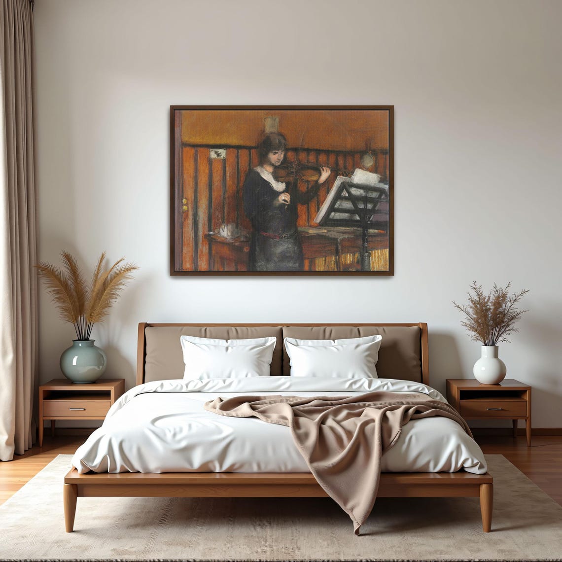 Young Woman Playing the Violin Vintage Portrait Fine Art Print - Image 5