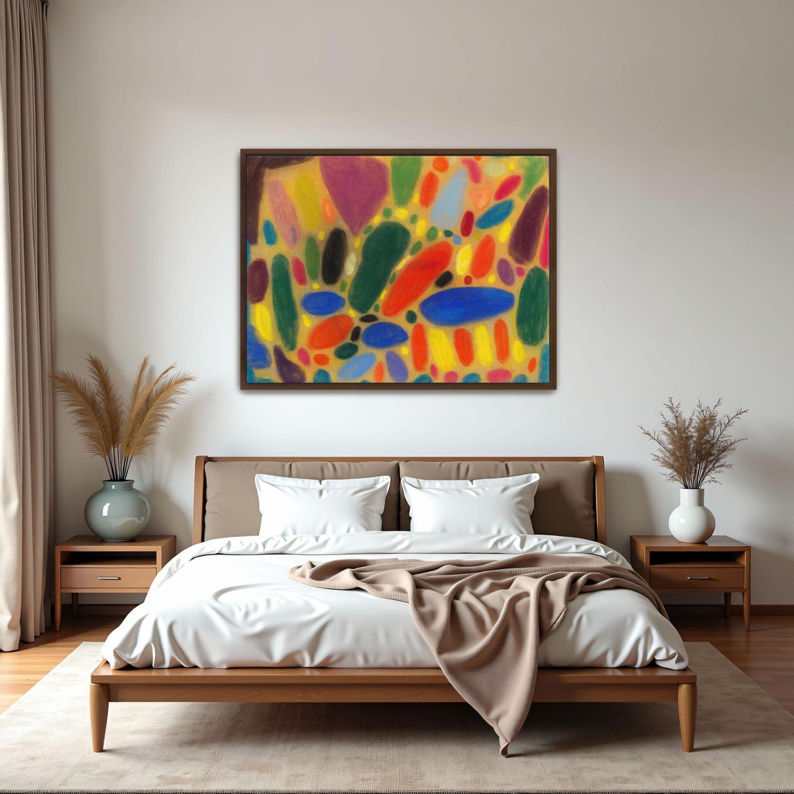 Framed Print Of Abstract Art With Colorful Shapes Geometric Fine Art Print Green And Red Entryway Art Print Abstract Decor - Image 5