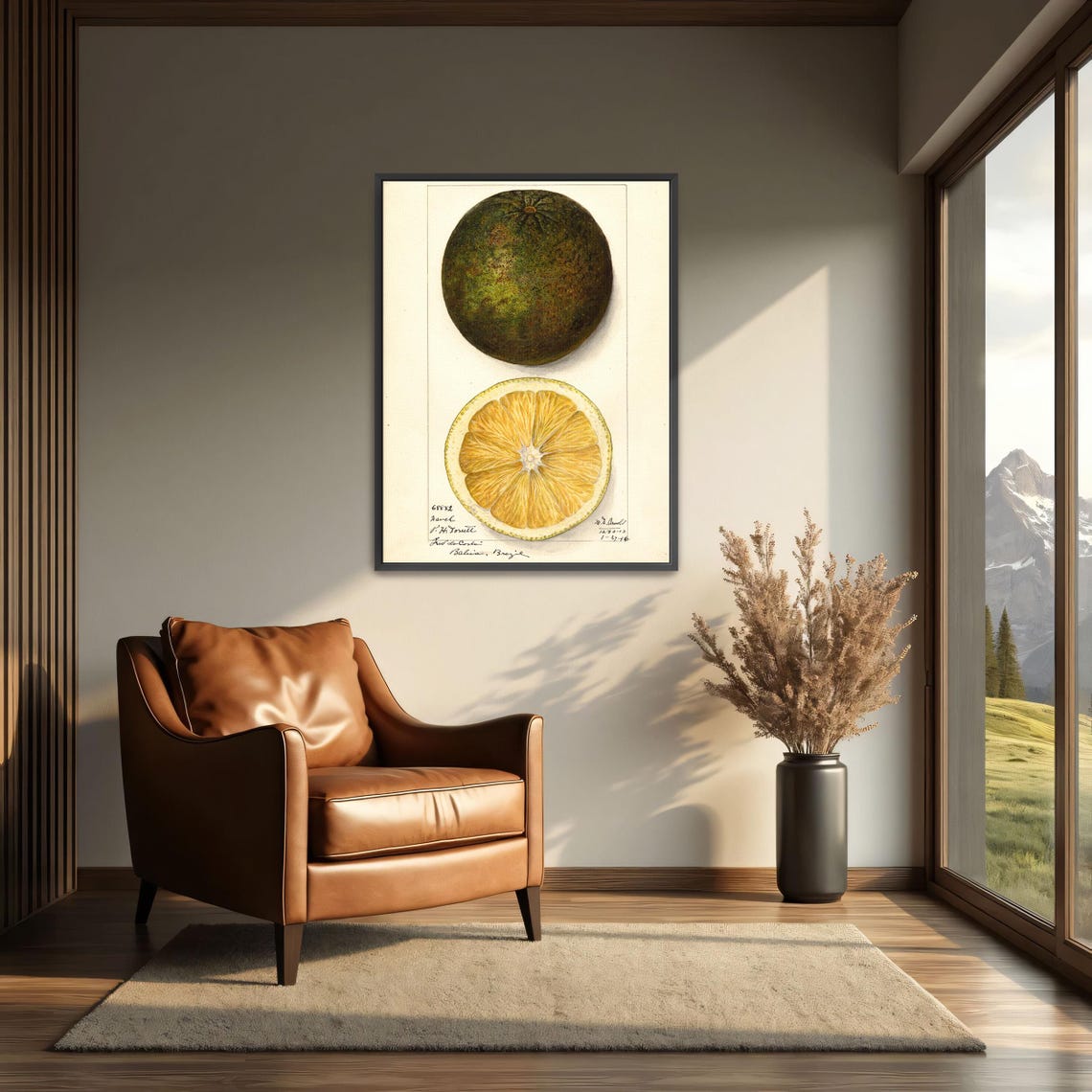 Vintage Pomelo Citrus Botanical Illustration Cross Section Poster - Image 4