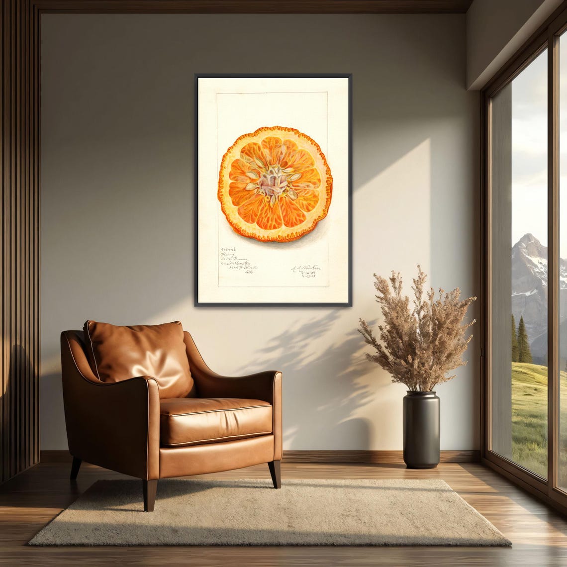 Dried Orange Slice Cross Section Vintage Citrus Botanical Art Poster - Image 3