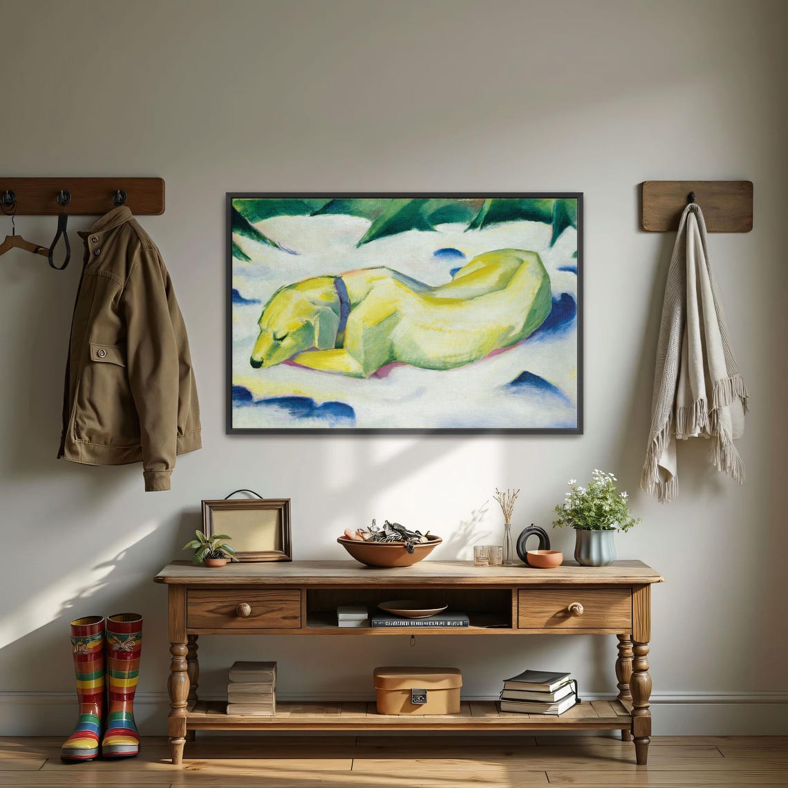 Franz Marc Yellow Dog Sleeping In The Snow Expressionist Poster - Image 3