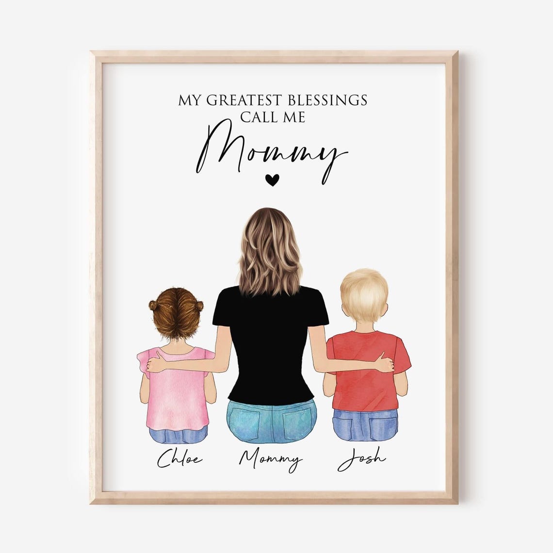 My Greatest Blessings Call Me Mommy Custom Family Keepsake Poster