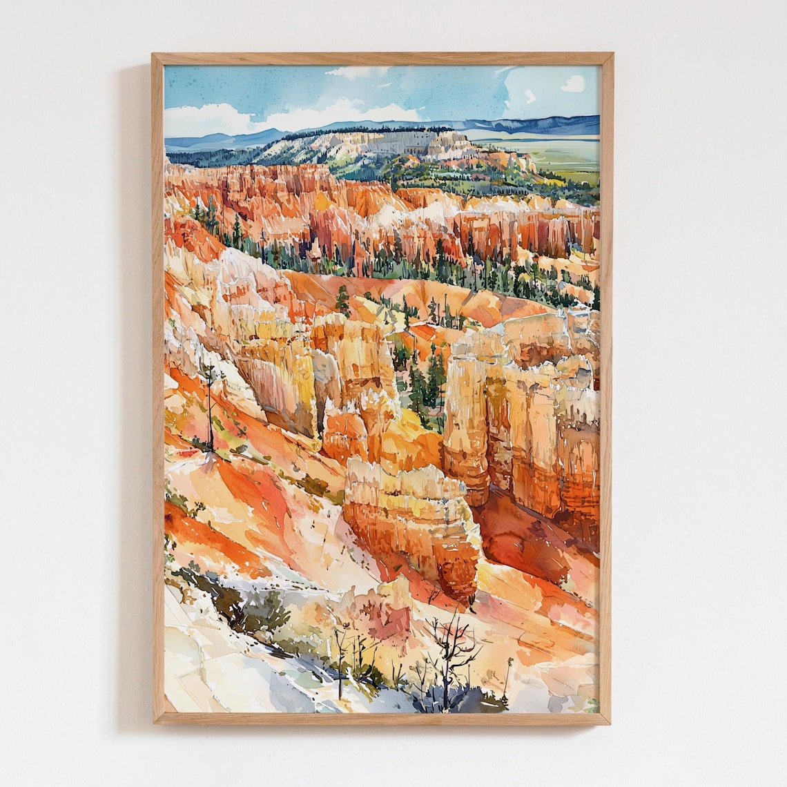 Bryce Canyon National Park Watercolor Wall Art Print