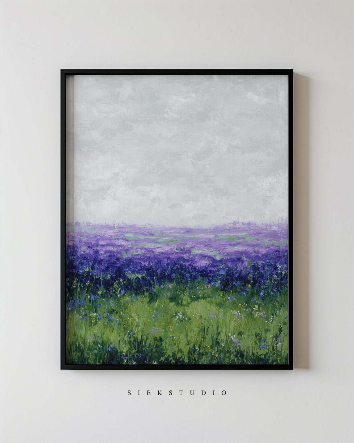 Modern Purple And Green Horizon Painting, Art Print