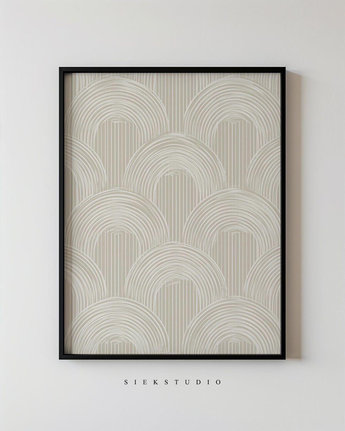 Beige Scallop Arch Line Pattern Minimalist Geometric Modern Poster