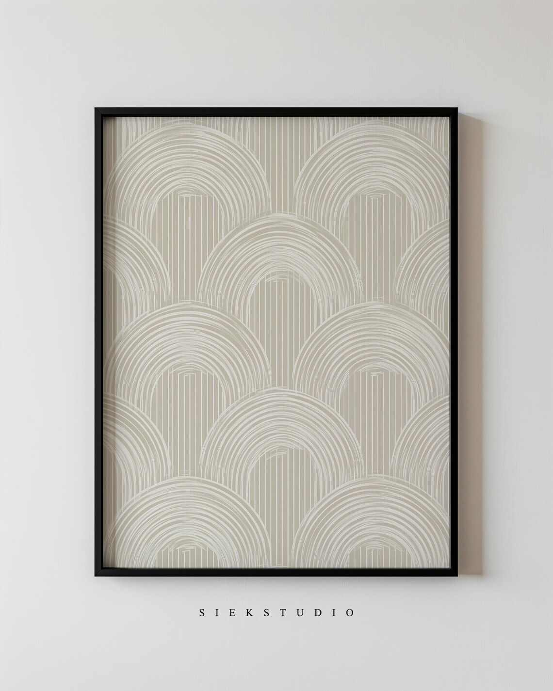 Modern Neutral Light Geometric Pattern Minimalist Abstract Line Shapes Art Soft Beige Contemporary Living Bedroom Wall Decor 91