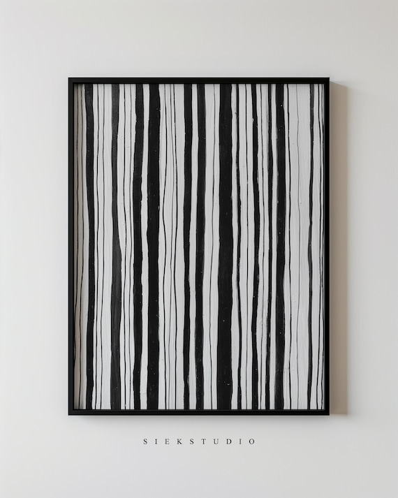 Abstract Lines Drawing Modern Minimalist Black And White Wall Art Contemporary Neutral Living Room Bedroom Decor 132