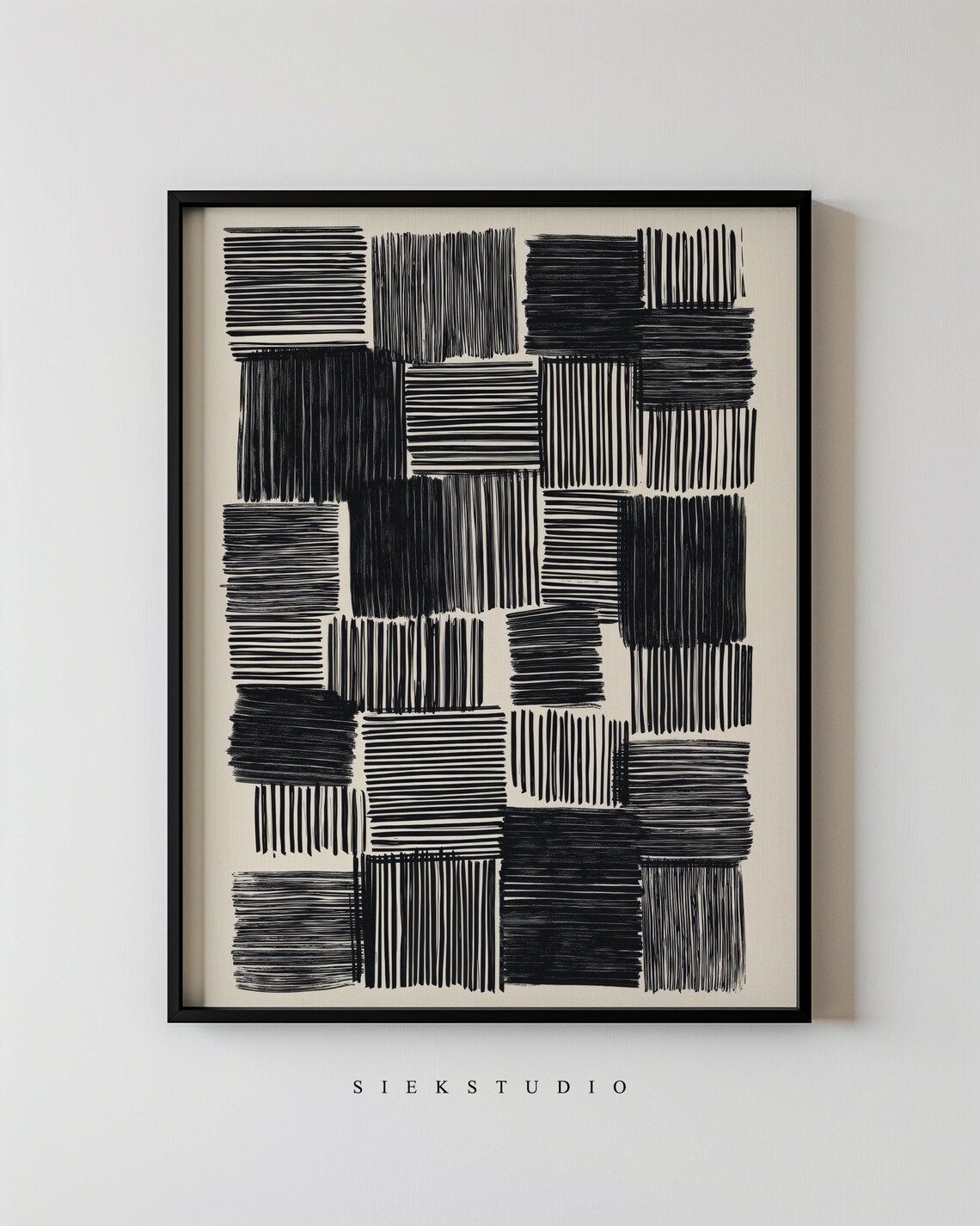 Modern Abstract Shapes Line Blocks Wall Art Print