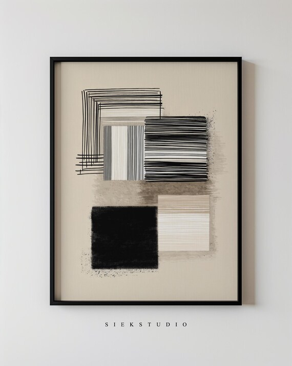 Modern Shapes And Abstract Drawing Lines, Art Print