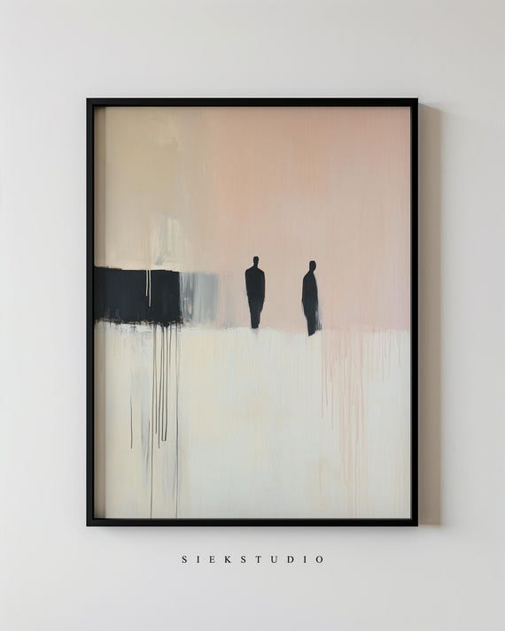 Minimalist Abstract Figures Poster Print, Moody Wall