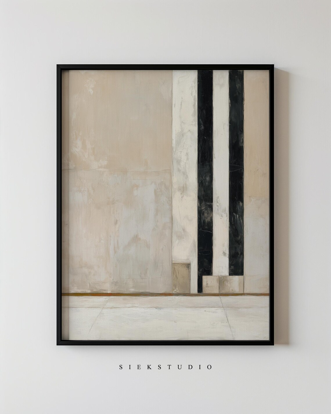 Neutral Modern Abstract Stripes Art Print