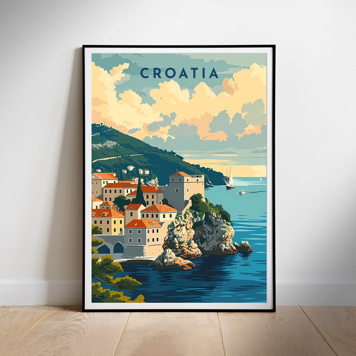 Croatia Travel Poster, Europe Wall Art Print