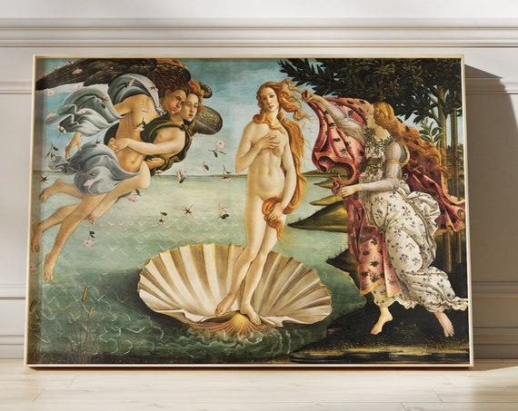 Botticelli The Birth Of Venus Poster Famous Oil Painting Print Gallery Wall Art Popular Landscape Classical Art Renaissance Artwork Gift