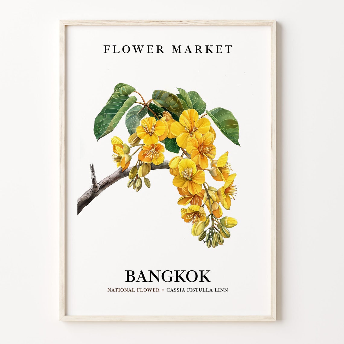 Bangkok Flower Market Art Print Thailand Wall Art Bangkok Flower Poster Floral Market Decor Travel Souvenir C31 567