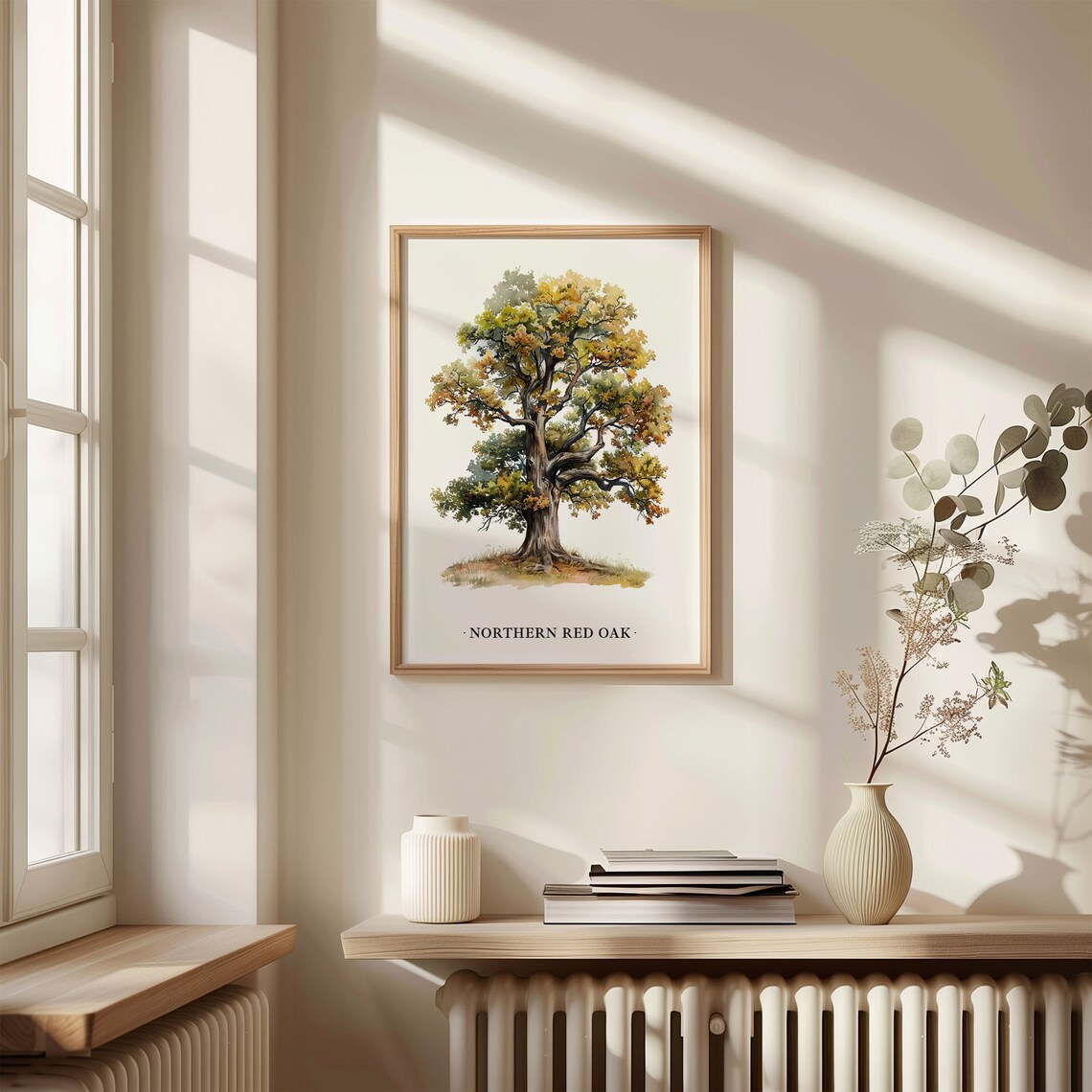 Northern Red Oak Tree Art Print, Botanical Decor - Image 3