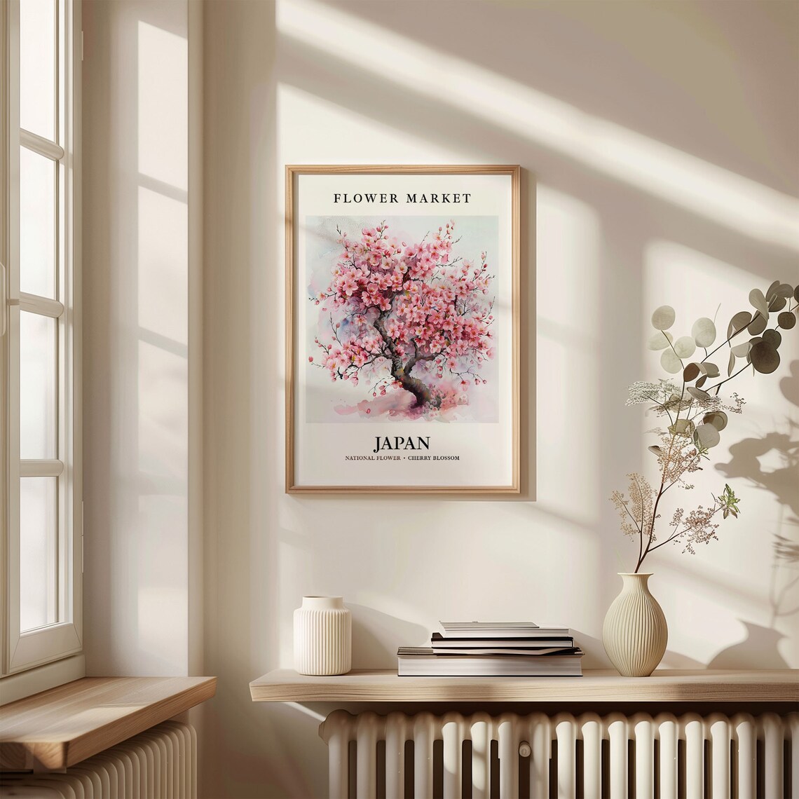 Japan Cherry Blossom National Flower Market Botanical Art Poster - Image 3