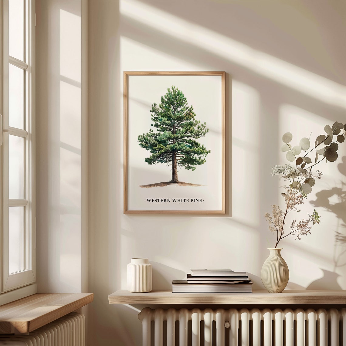 Western White Pine Tree Watercolor Botanical Wall Decor Poster - Image 3