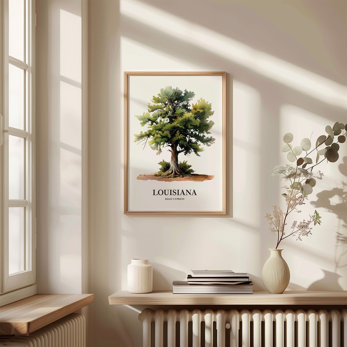Louisiana Bald Cypress State Tree Bayou Watercolor Art Poster - Image 3