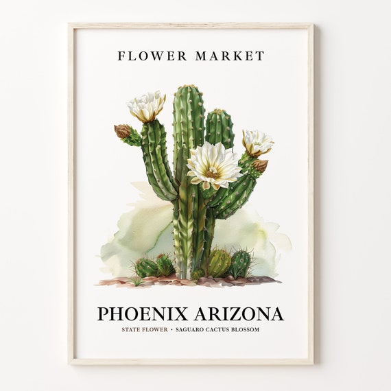 Phoenix Arizona Flower Market Botanical Pastel Art Print