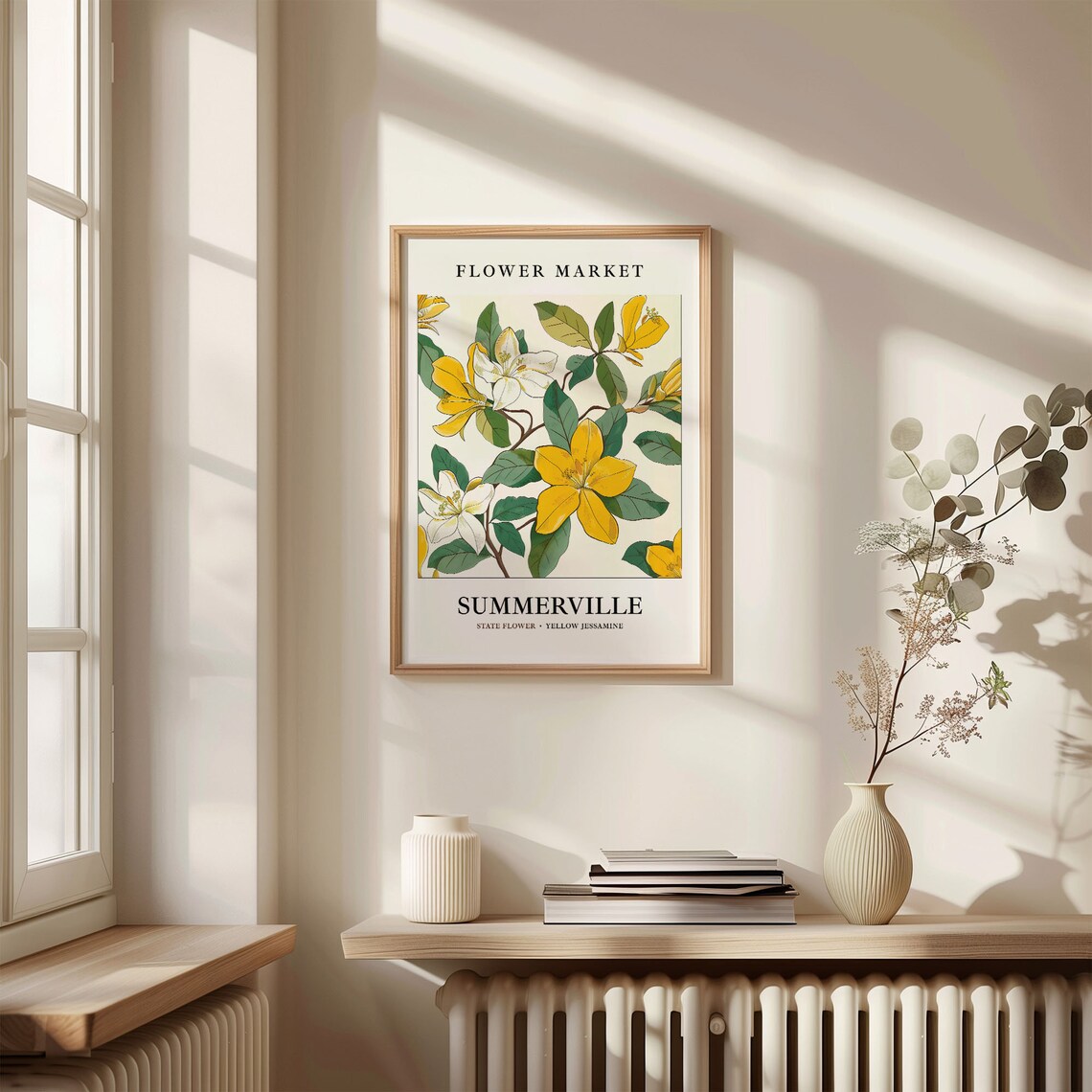 Summerville SC Flower Market Botanical Travel Poster - Image 3