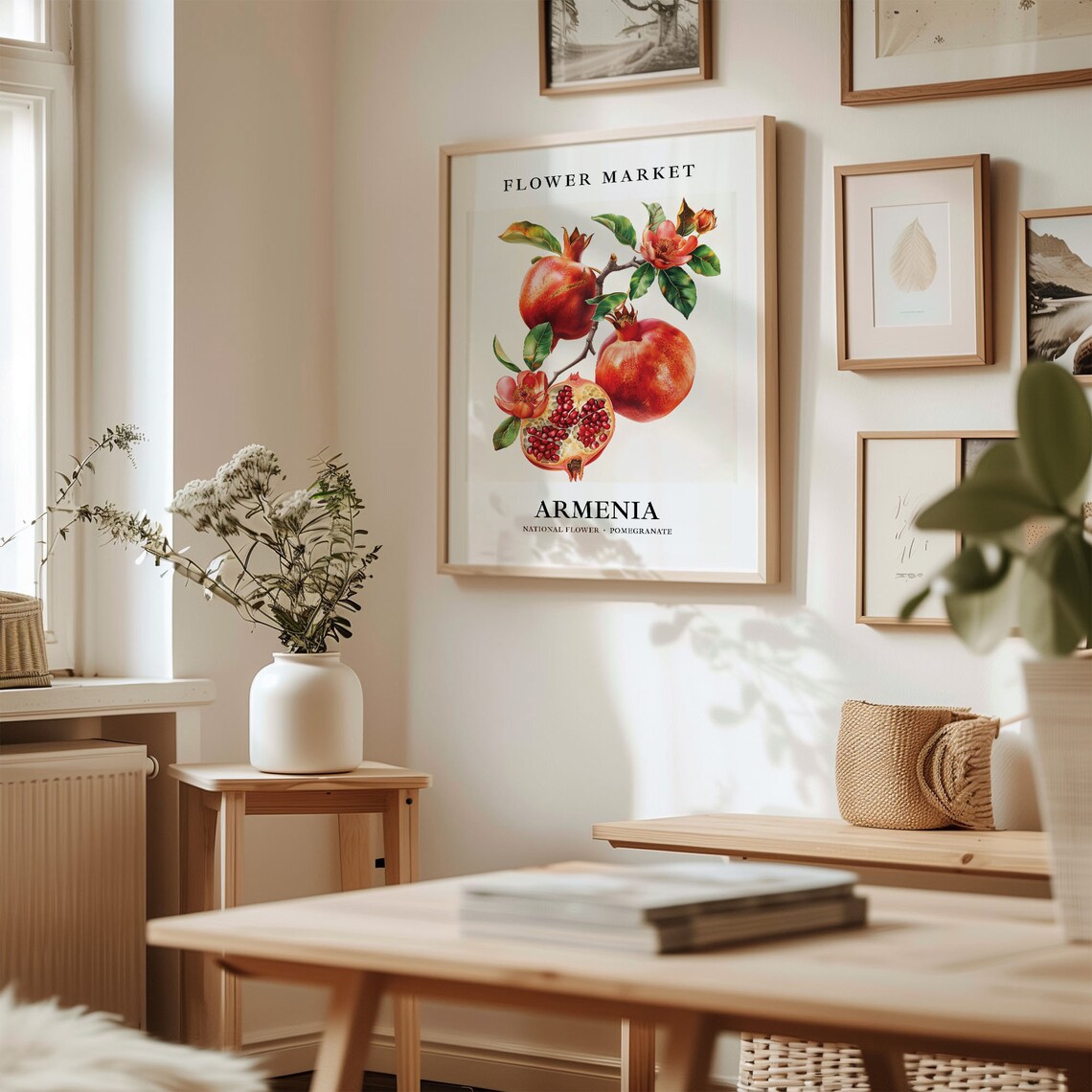 Armenia National State Flower Pomegranate Botanical Art Print - Image 2